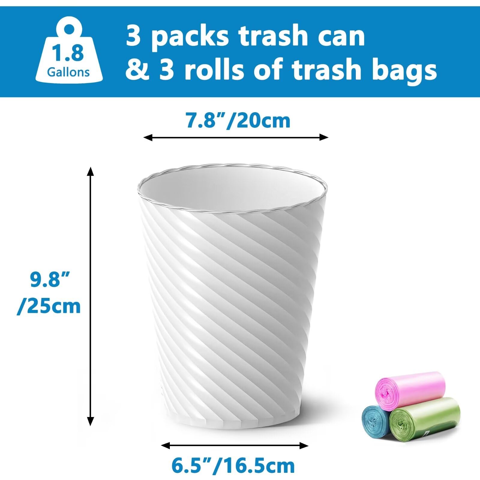 Lysam round trash bin shown in multi-use setup as vase or storage.