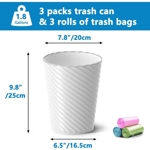 Lysam round trash bin shown in multi-use setup as vase or storage.