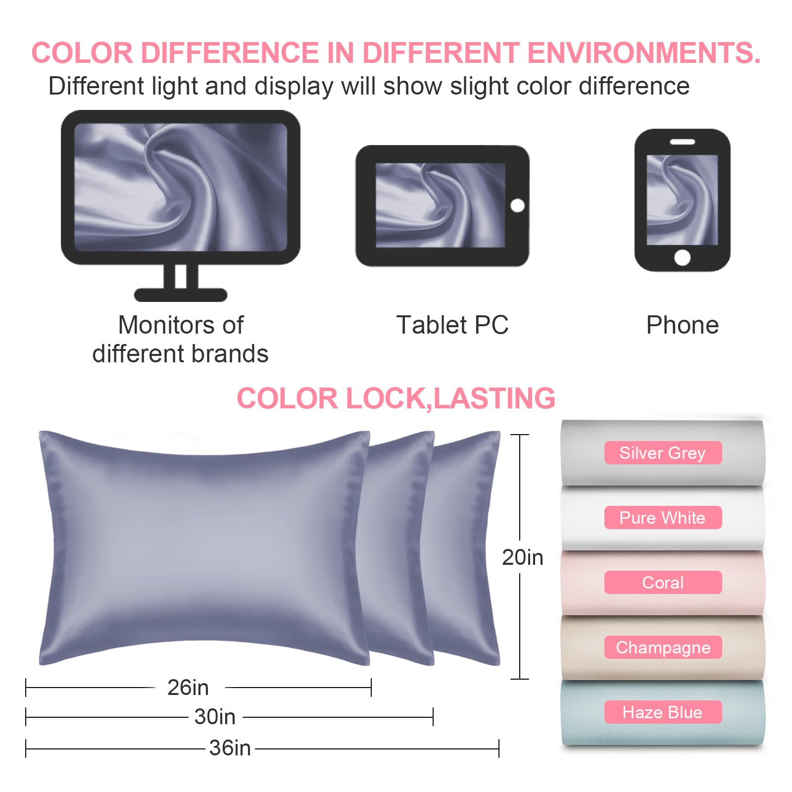 LYSHIN 2-pack standard-size pillowcases set shown for everyday use.