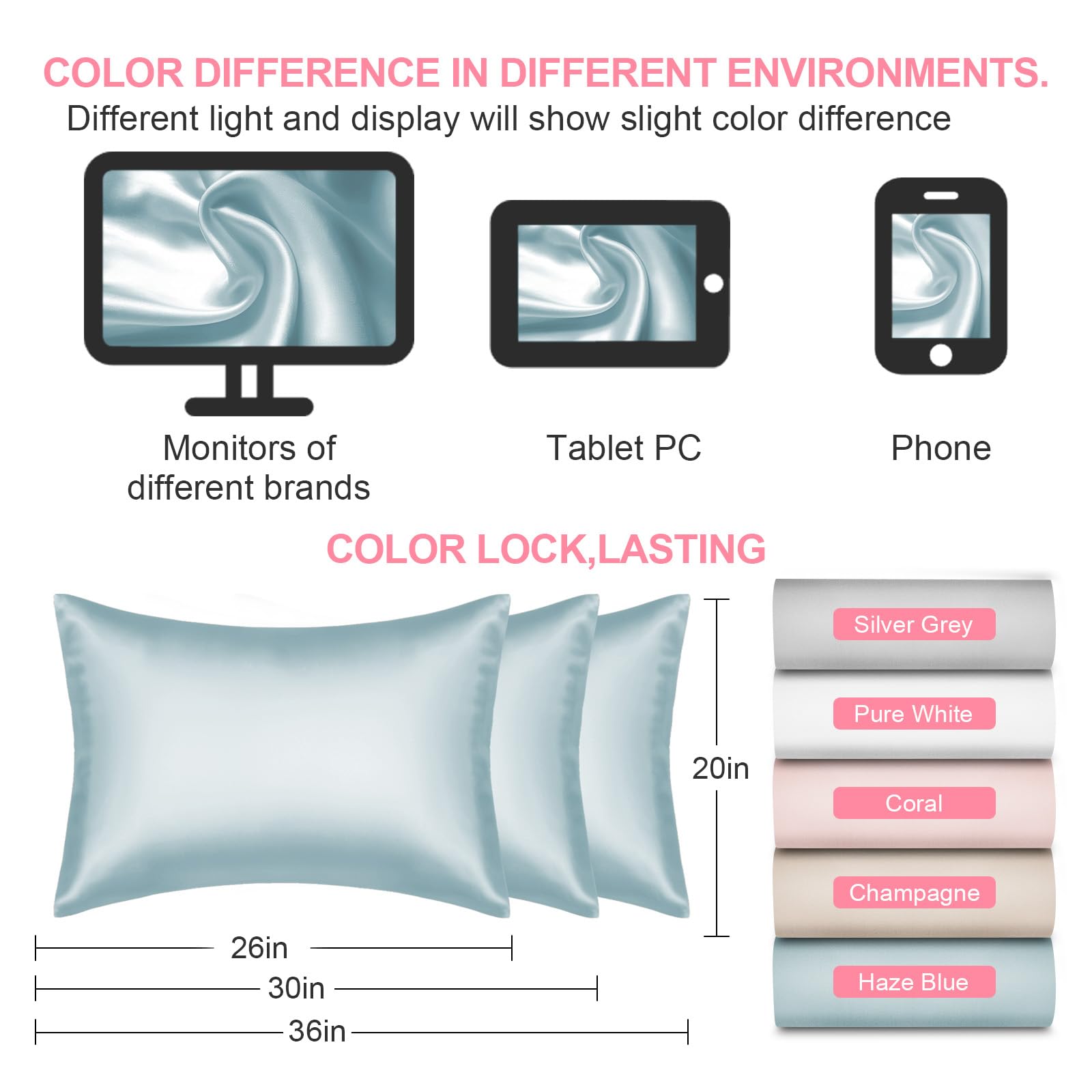 LYSHIN haze blue pillow case color and smooth surface.