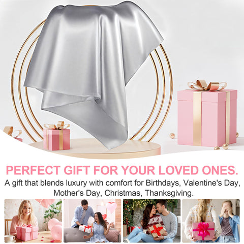 LYSHIN king-size pillowcase in light grey covers the pillow fully.