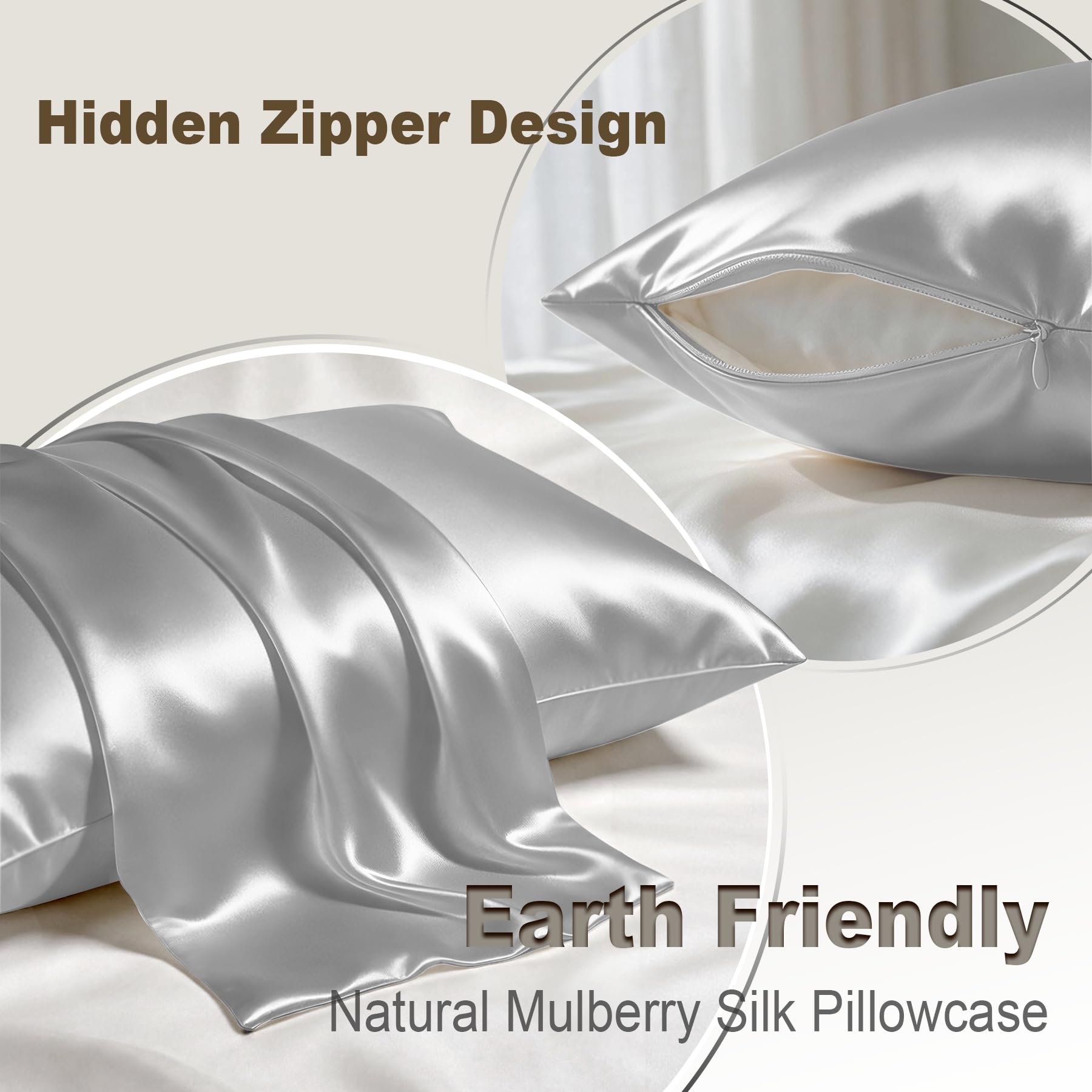LYSHIN mulberry silk close-up shows lustrous sheen and premium feel for sleep.