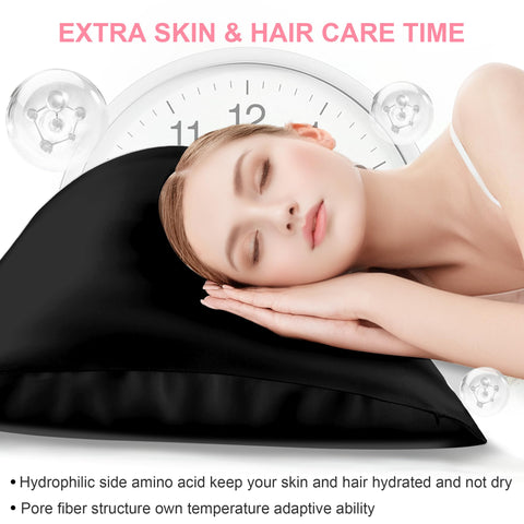 LYSHIN silk pillowcase hidden zipper detail for secure sleep