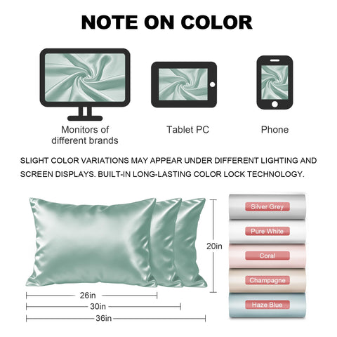 LYSHIN sage green pillowcase shown front view on bed.