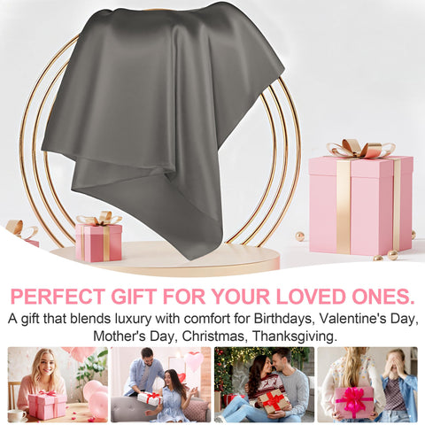LYSHIN dark grey pillowcase on a bed scene adds sophistication.