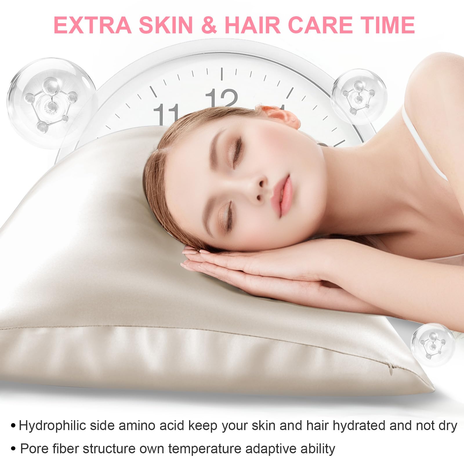 Cooler sleep with LYSHIN silk pillowcase and thermoregulation properties.