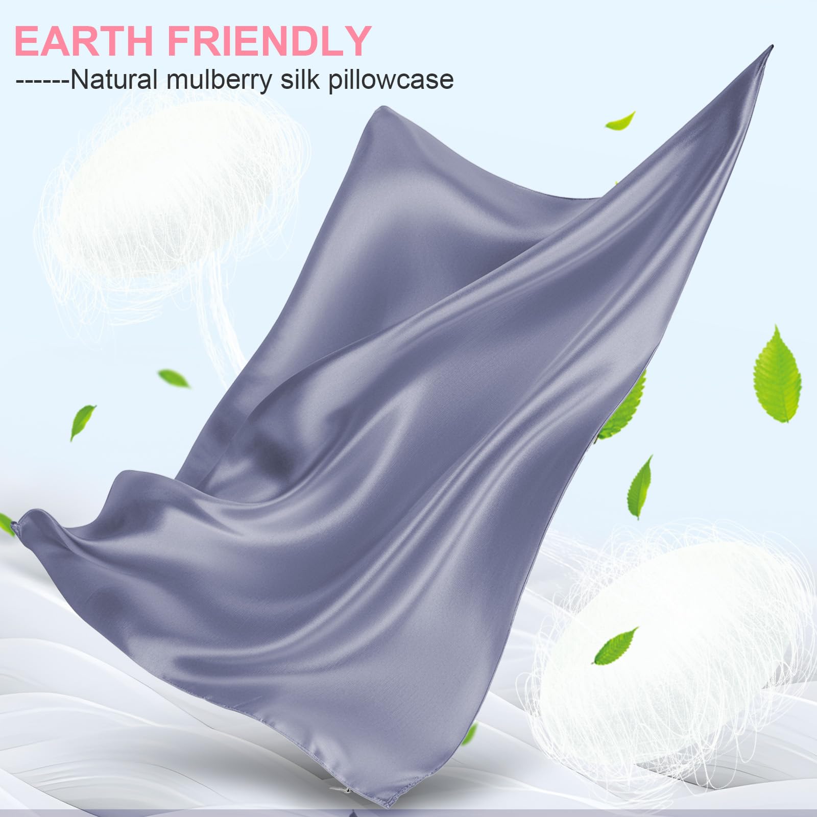LYSHIN silk pillowcase with hidden zipper detail for a secure, tidy fit.