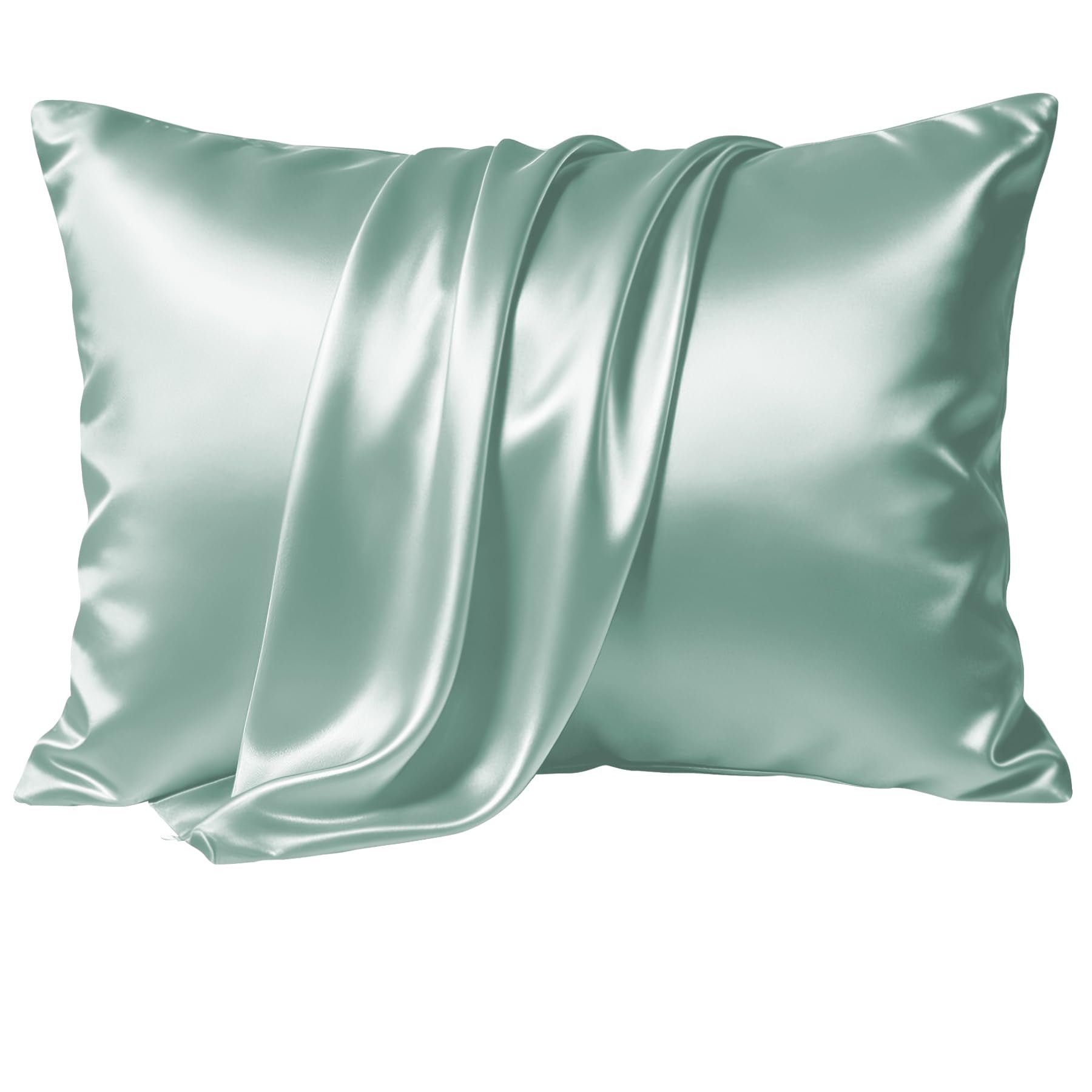 LYSHIN king silk pillowcase with hidden zipper close-up showing smooth mulberry silk.