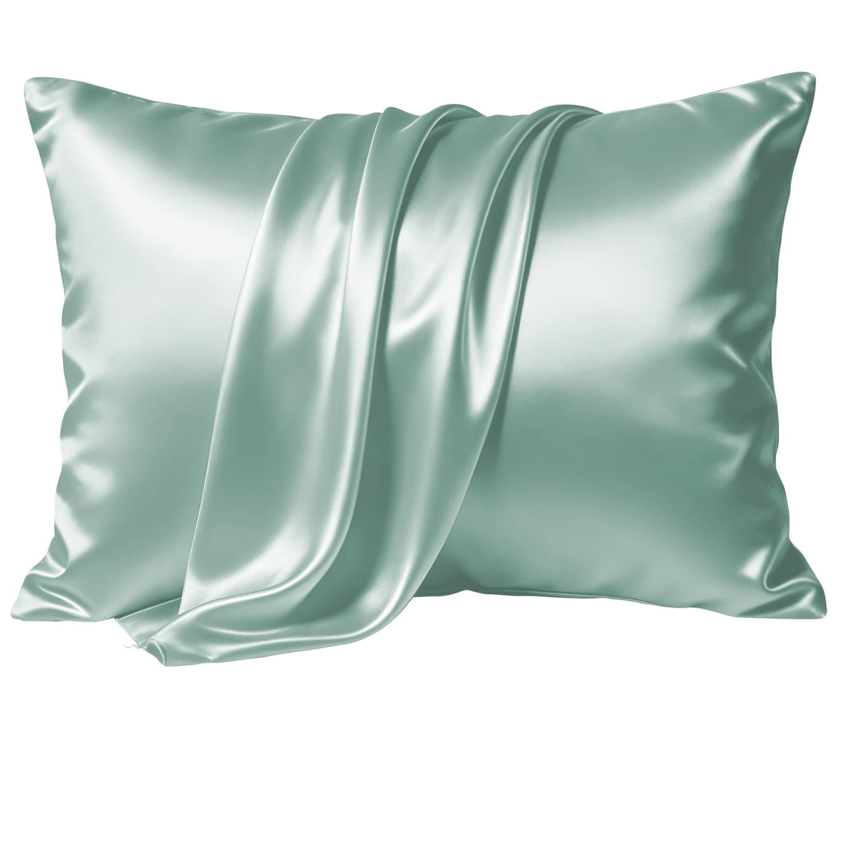 LYSHIN king silk pillowcase with hidden zipper close-up showing smooth mulberry silk.