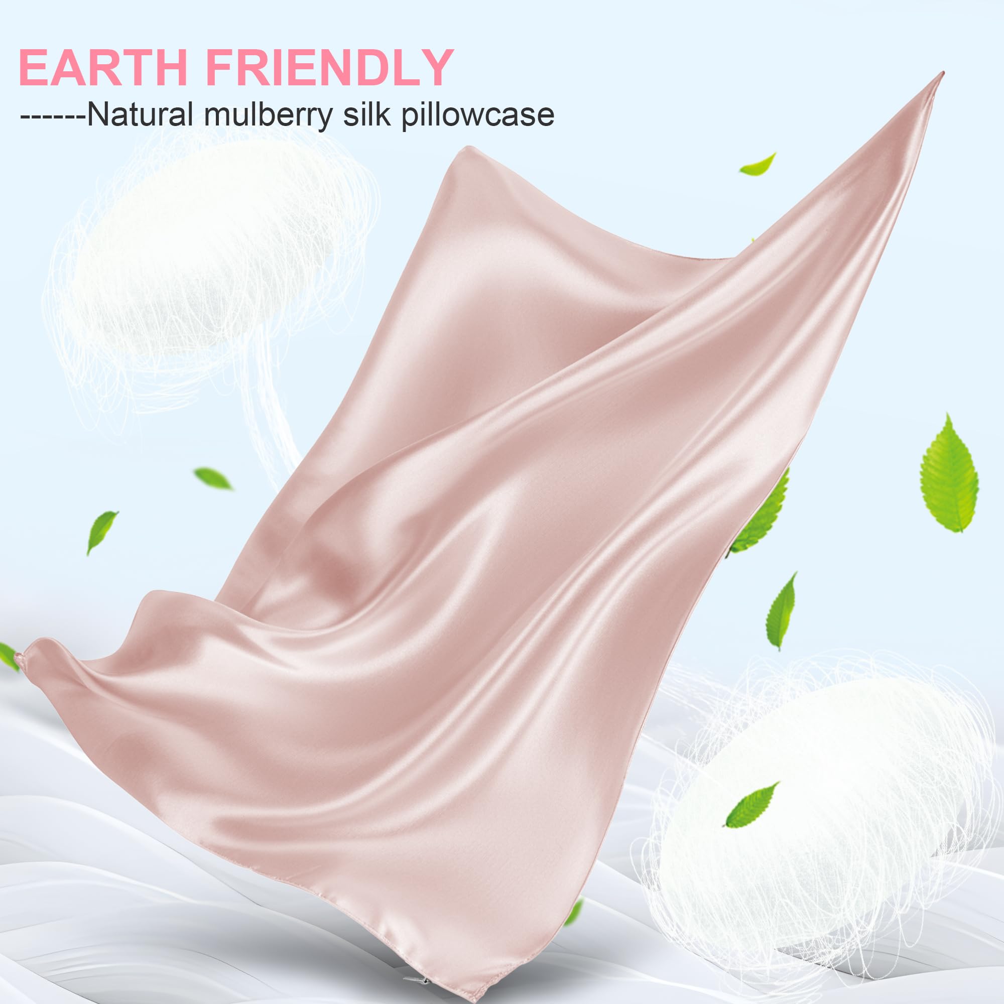 LYSHIN silk pillowcase queen natural silky texture for luxurious sleep.
