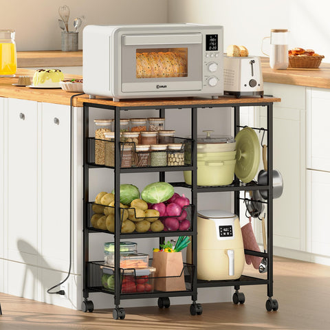 Lyuwanxian Rolling Kitchen Storage Cart top view showing a spacious surface for appliances.