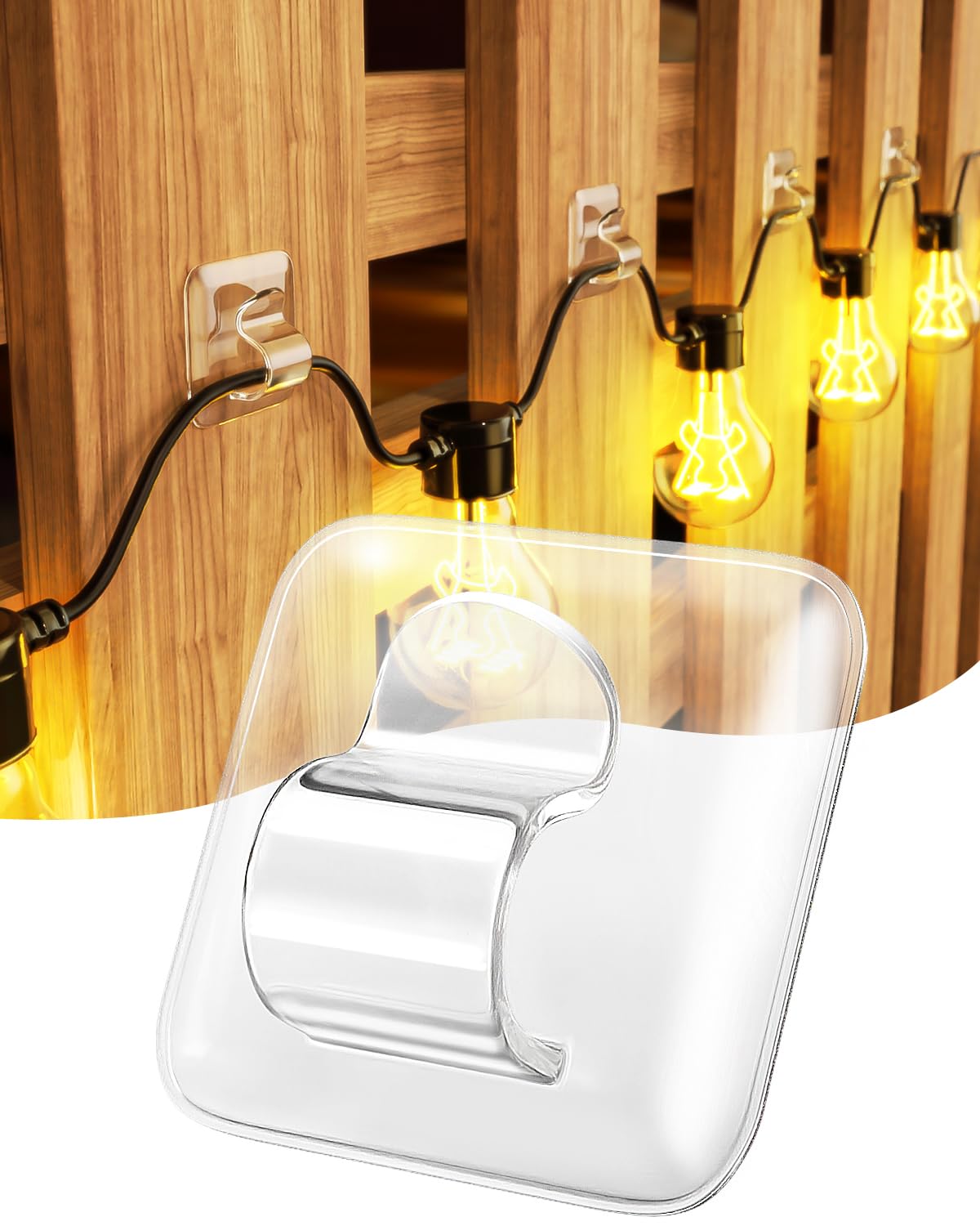 LZC outdoor light clip square clear heavy duty secures string lights outdoors.