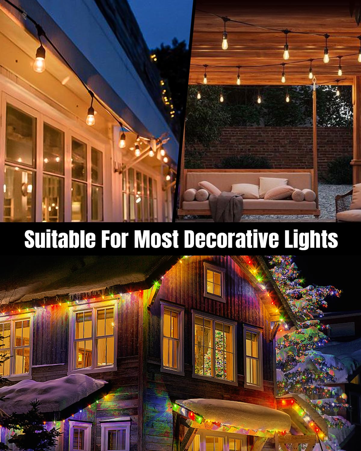 LZC patio yard clip for safe, organized outdoor lighting.