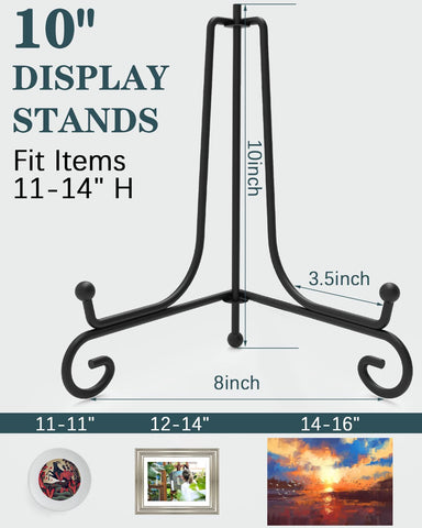 Lzerking black easel stand ideal for plates art and collectibles.