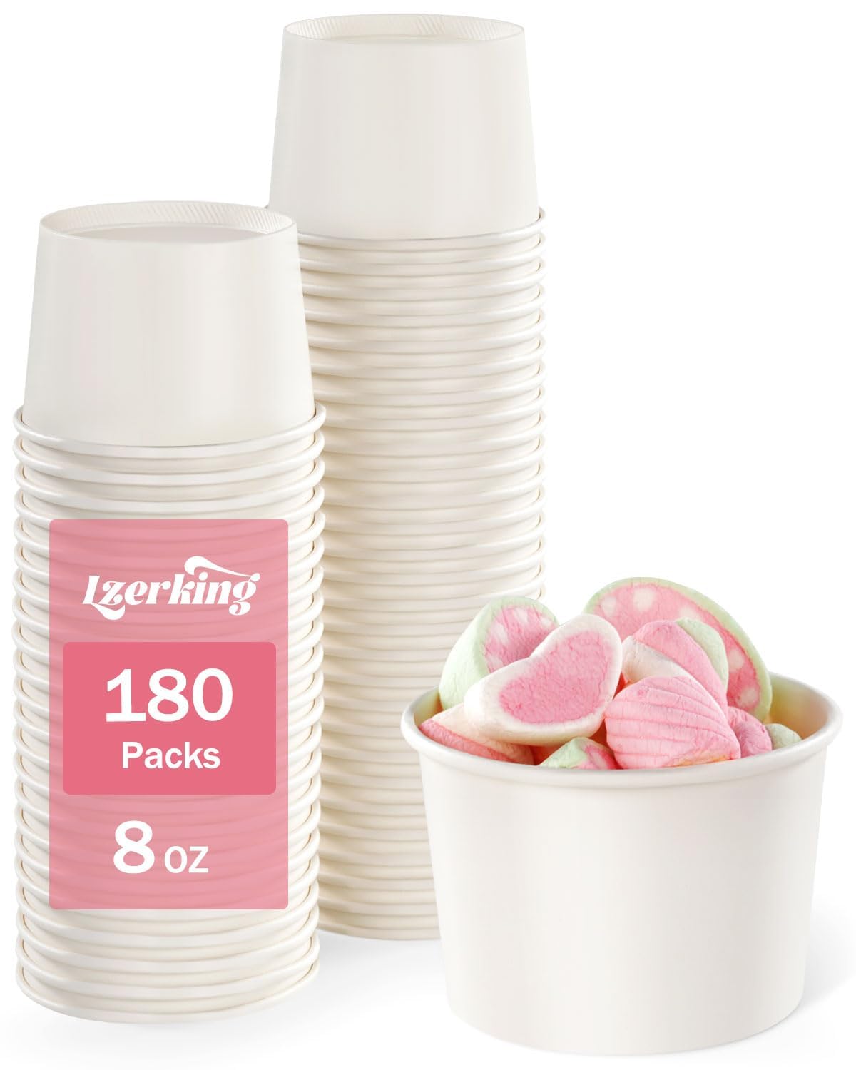 Lzerking ice cream cups 8oz for smooth scoops and tidy serving