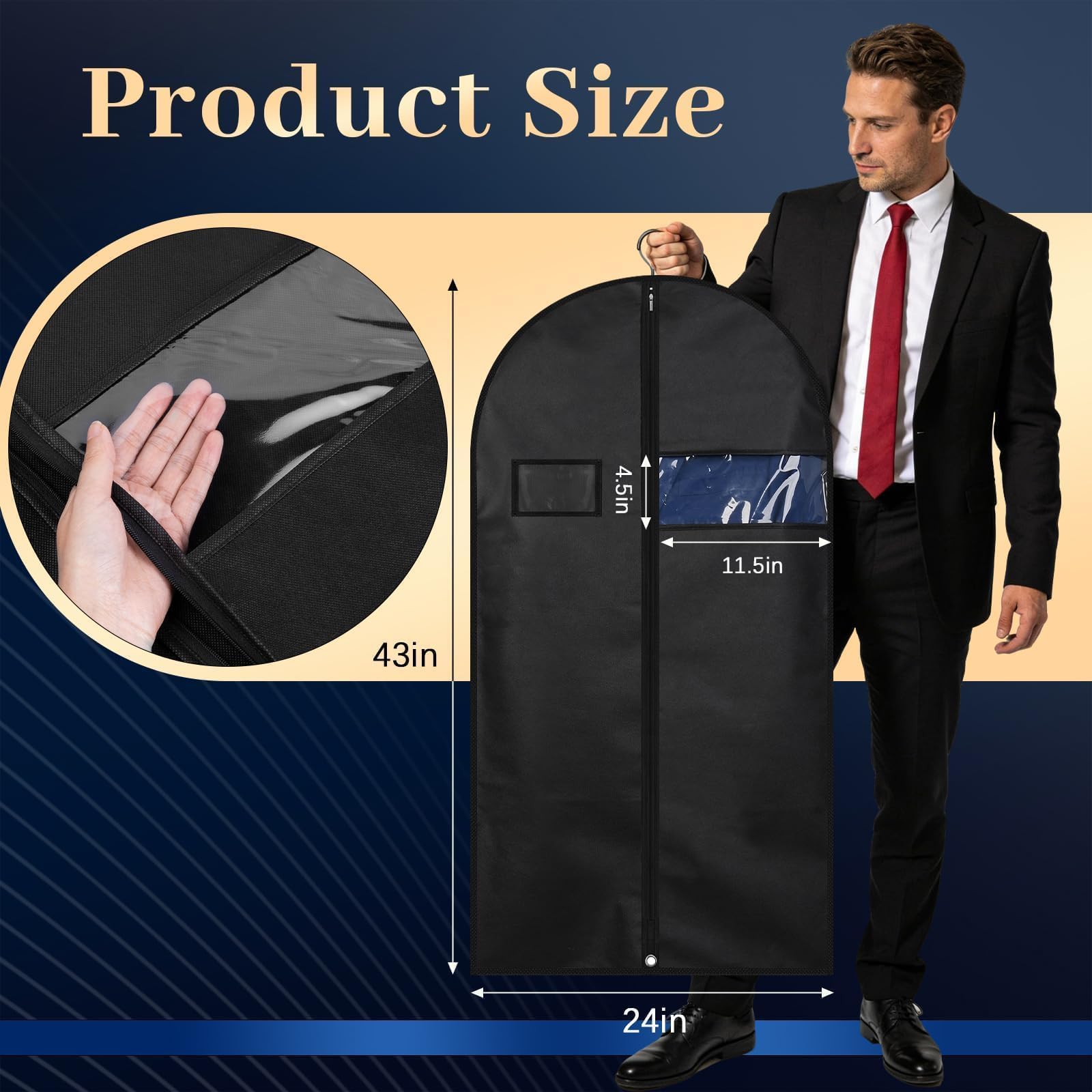 Lzerking garment bag reinforced metal bottom buckles guard against deformation in transit.