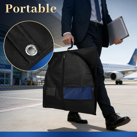 Lzerking garment bag foldable design enables compact transport on trips.
