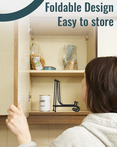 Lzerking universal design photo stand blends with decor and exhibits.
