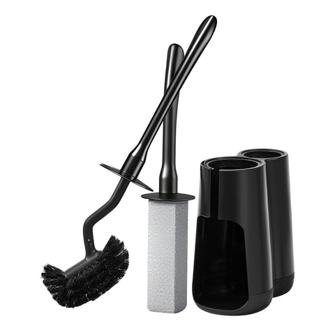 LZLOOK toilet-brush and pumice-set demonstrating 2-in-1 bathroom cleaning.