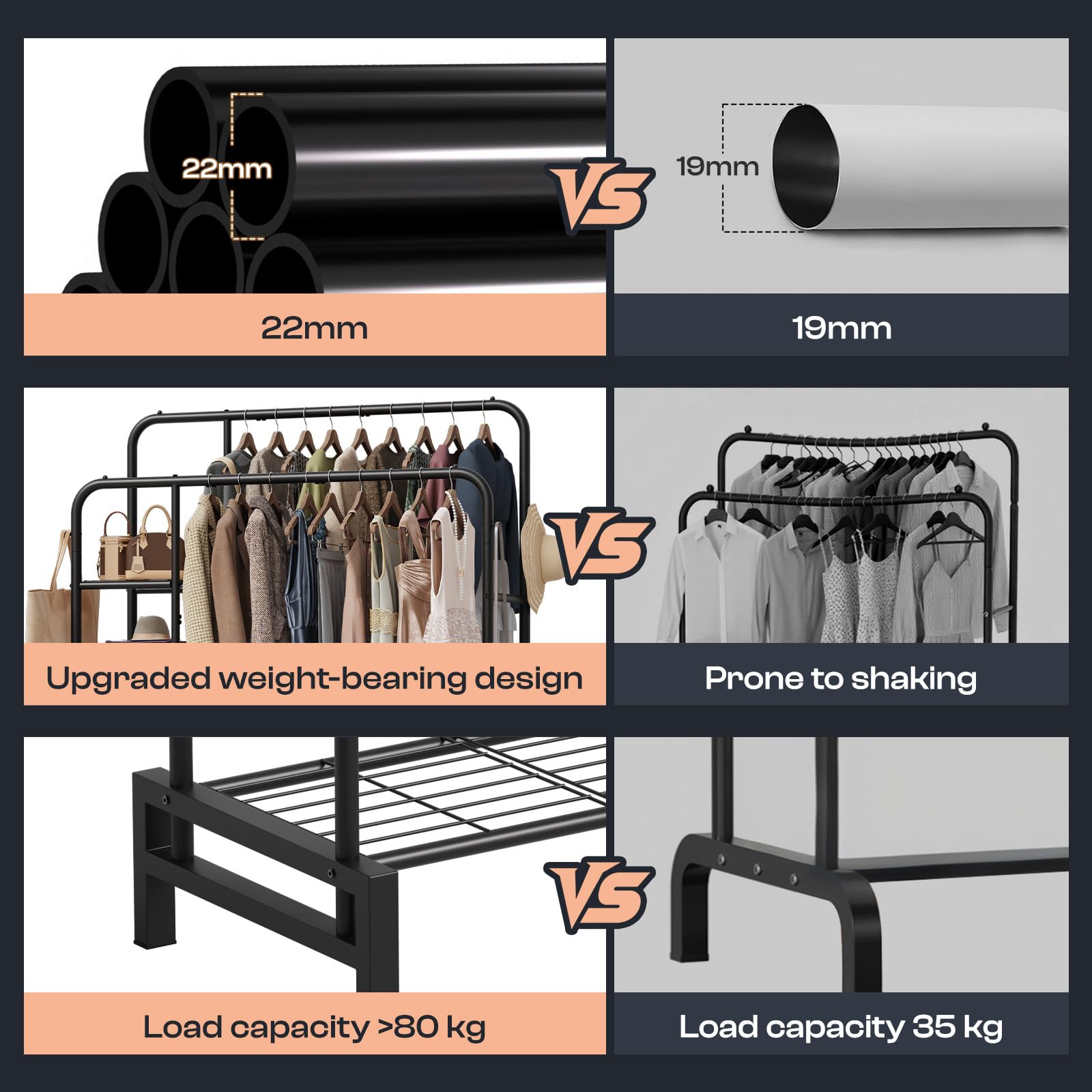 LZNIOZ rack featuring four hooks for hats and small accessories.