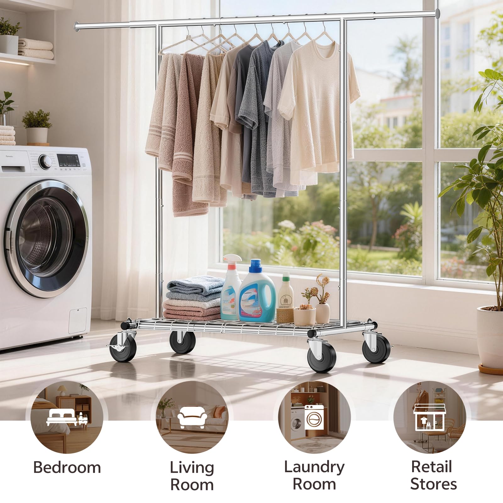 LZNIOZ laundry room arrangement with shelf space for boxes and garments