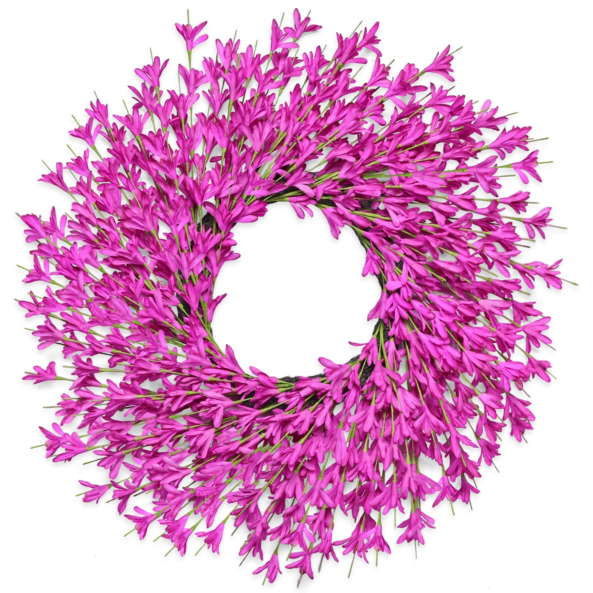 LZNPA 26-inch spring wreath on front door in rose red boosts curb appeal.