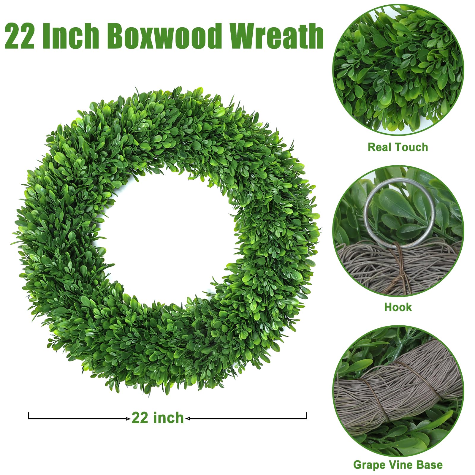 LZNPA boxwood wreath 22-inch display brightens entryways and porches
