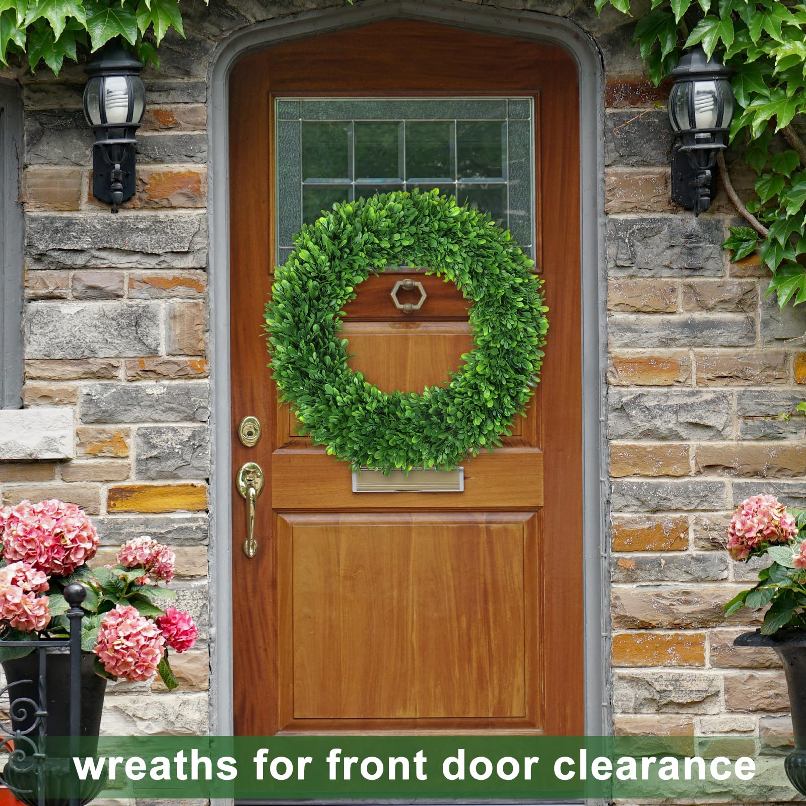 LZNPA boxwood wreath all-season porch decor for wall or door