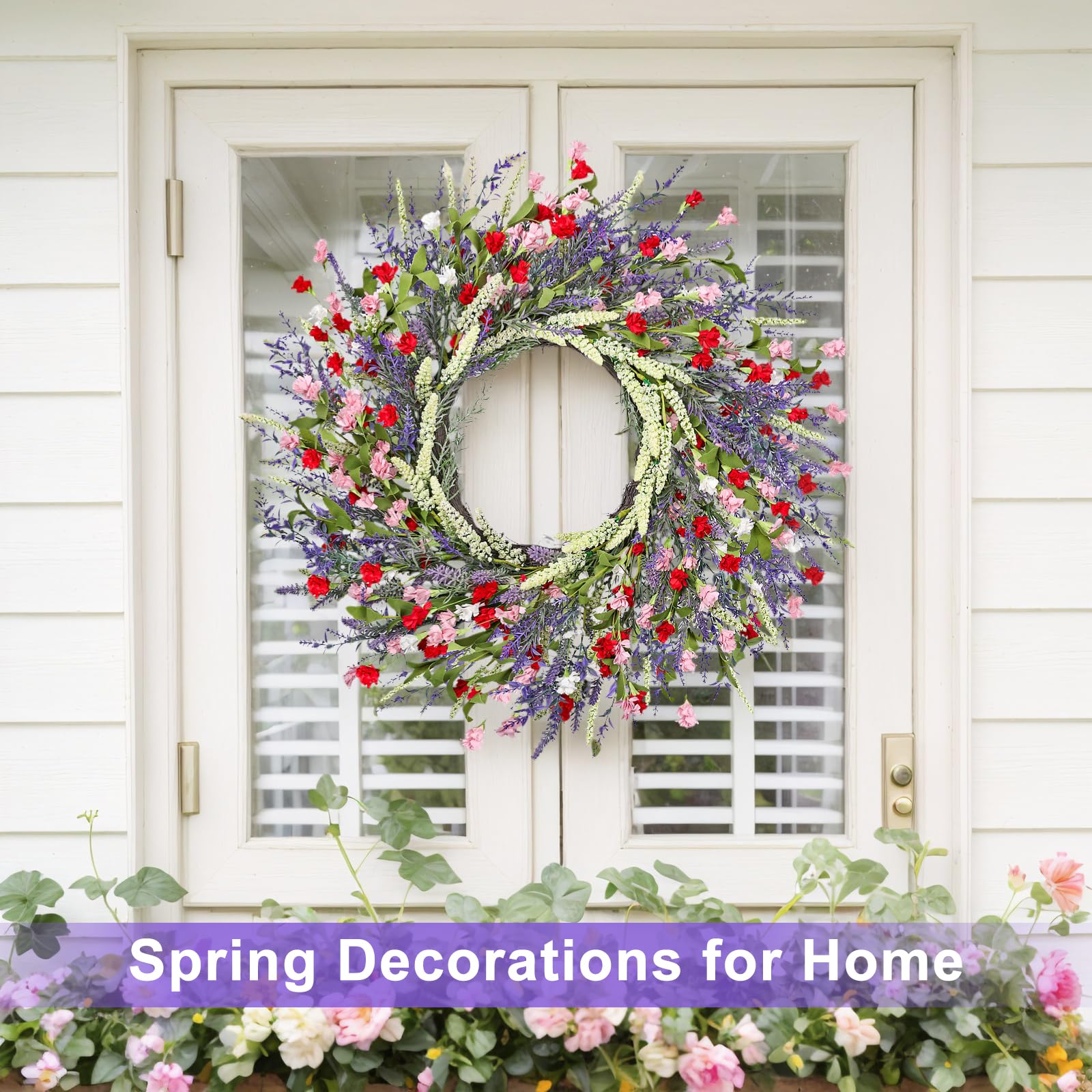 LZNPA lavender wreath for front door decor for wedding and farmhouse styling