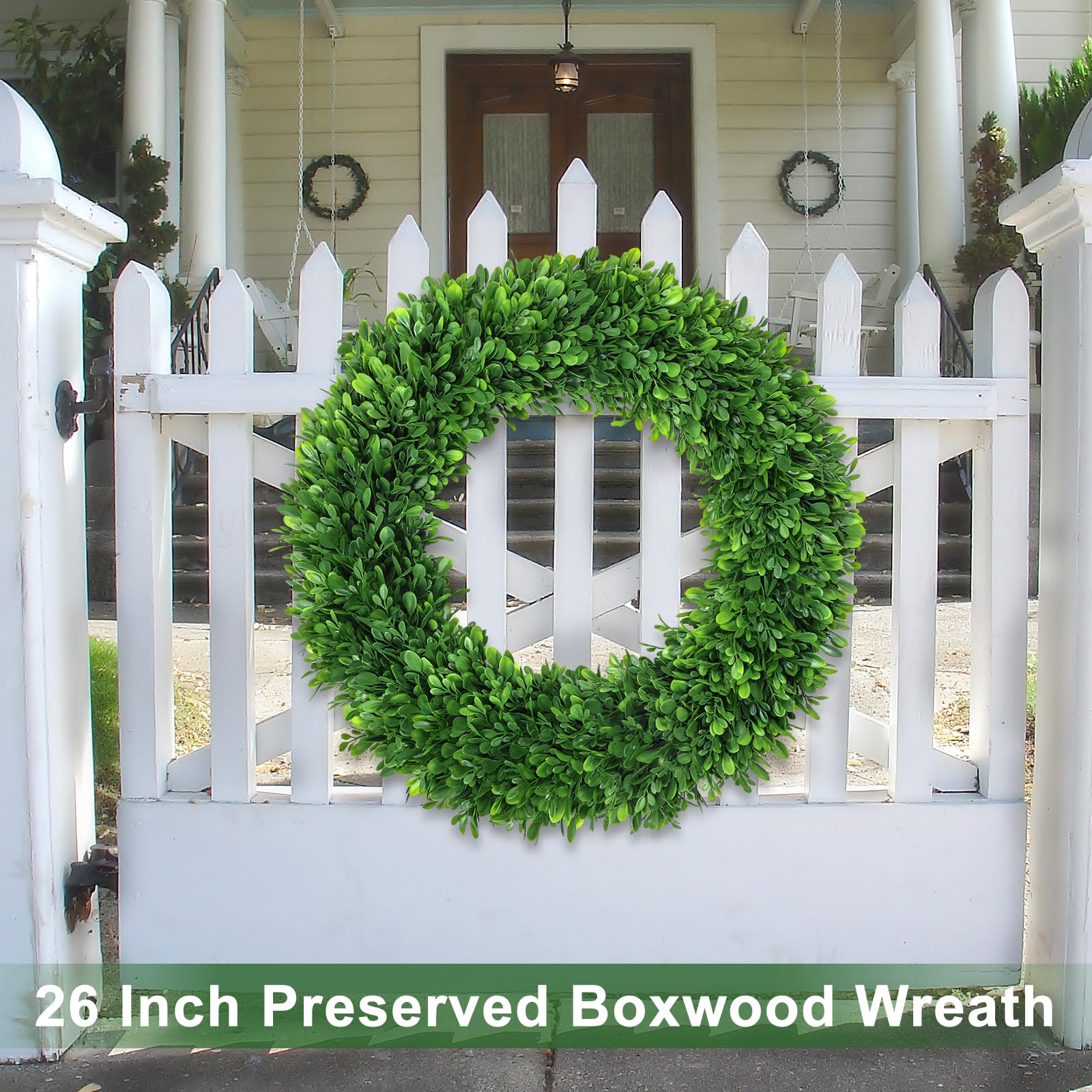 LZNPA front door wreath ready for hanging with easy setup