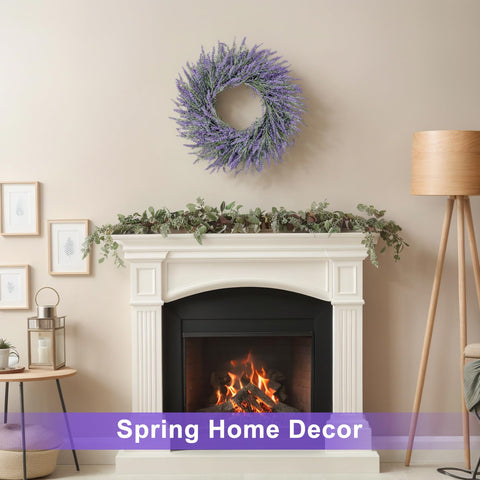LZNPA lavender wreath enhances dining or living room scenery