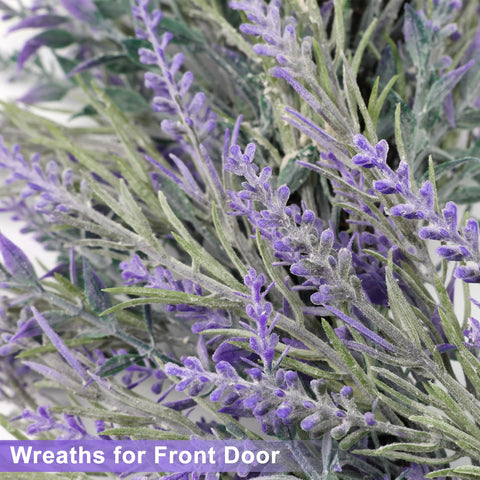 LZNPA lavender wreath decorates fireplace mantel with warm elegance.
