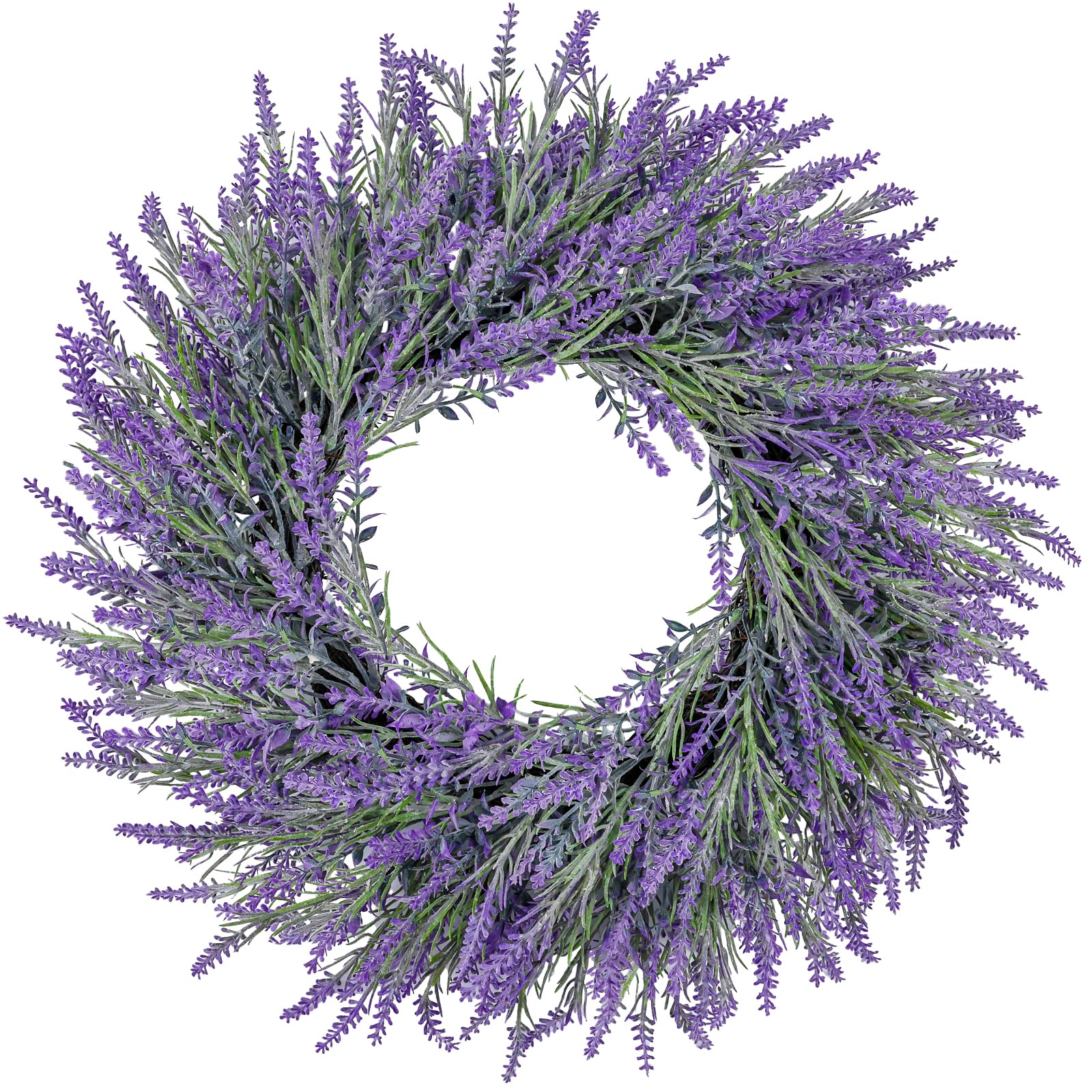 LZNPA lavender wreath on front door enhances curb appeal with seasonal charm