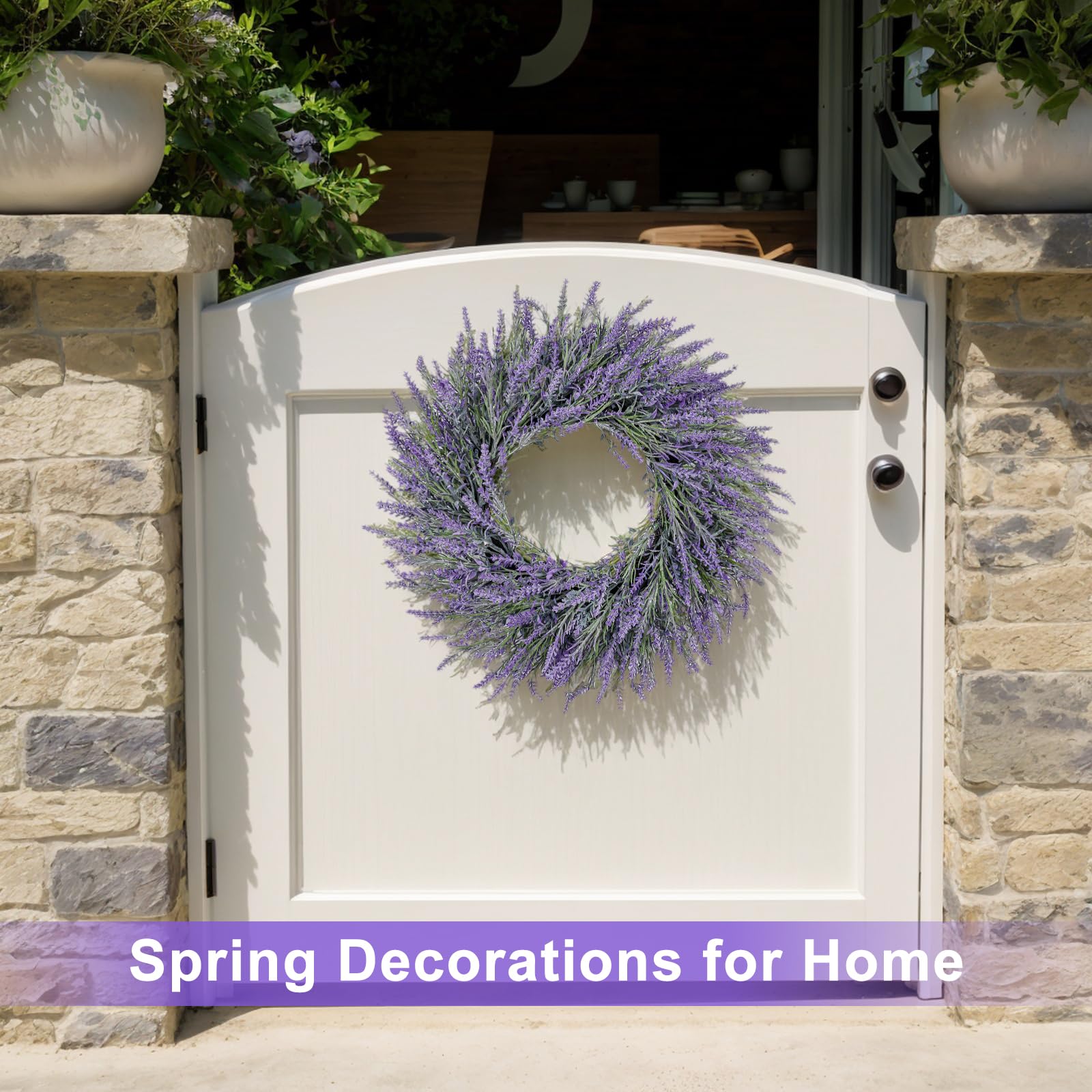 LZNPA lavender wreath ideal for indoor walls, bringing soft seasonal charm.