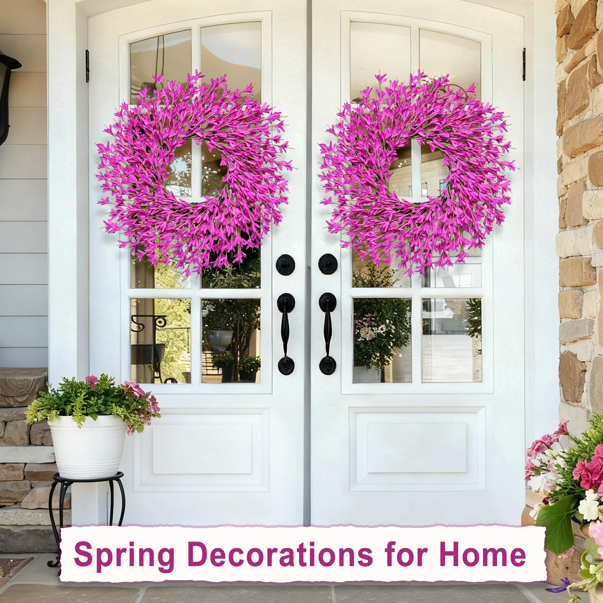 LZNPA outdoor front-door wreath suitable for all-season porch decor.