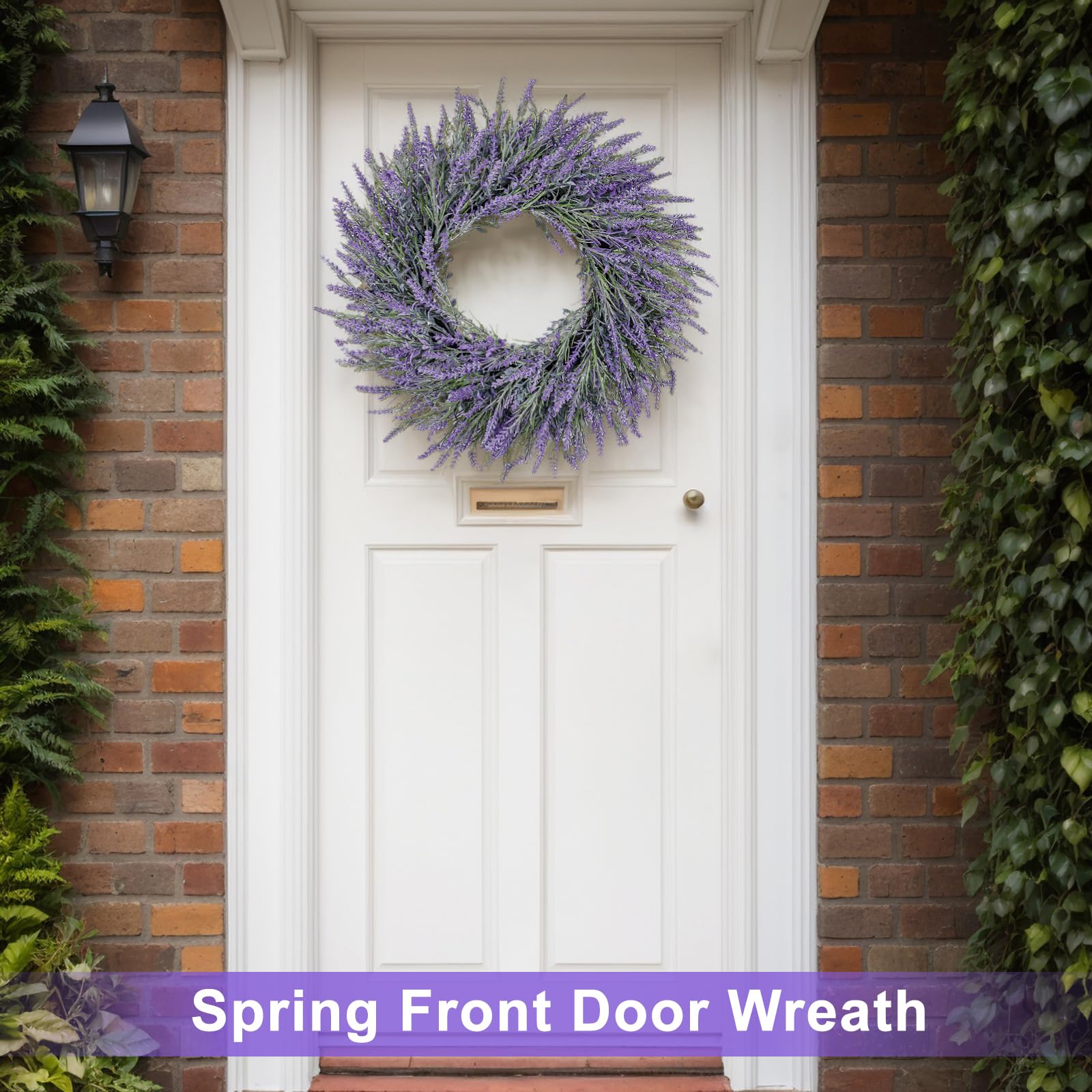 LZNPA versatile lavender wreath adapts to front door, wall, or backdrop.