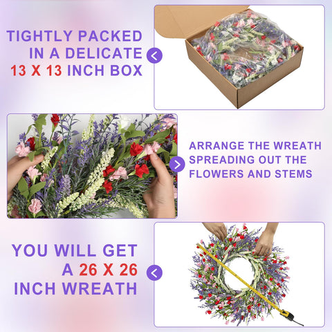 LZNPA lavender wreath porch decor versatile all-season accent