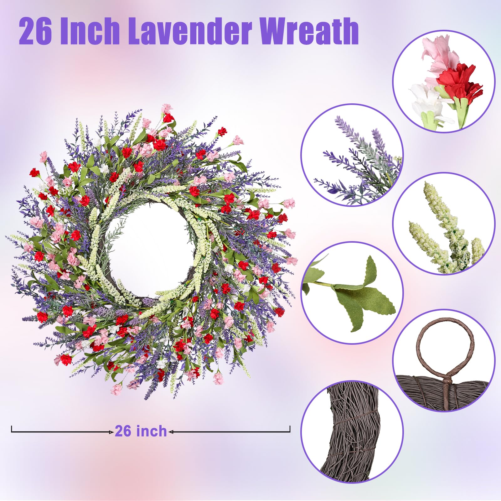 LZNPA lavender wreath window decor adds color and charm to living spaces