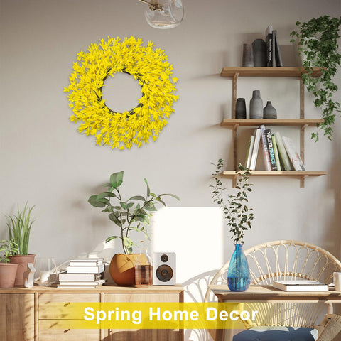 LZNPA yellow spring wreath brightens any centerpiece.