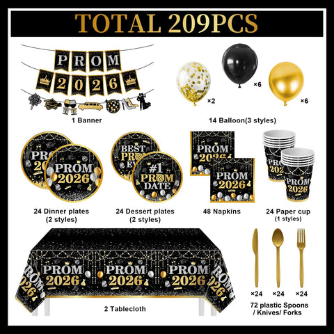 M AMFEOV Prom Decorations cups-24: sturdy gold-accent cups for beverages and toasts.