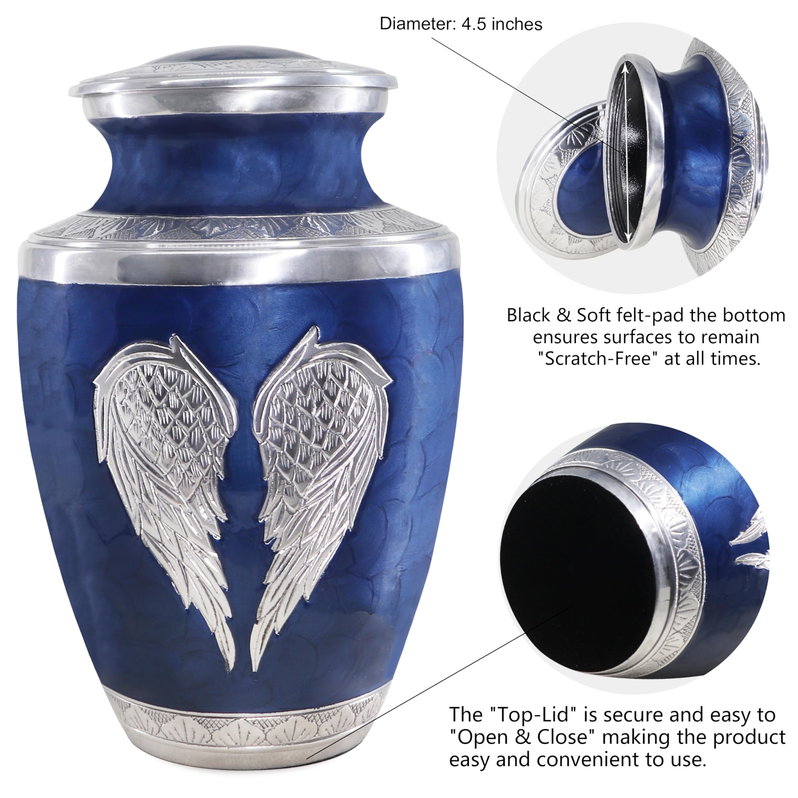 M MEILINXU decorative funeral urn suitable for display and remembrance.