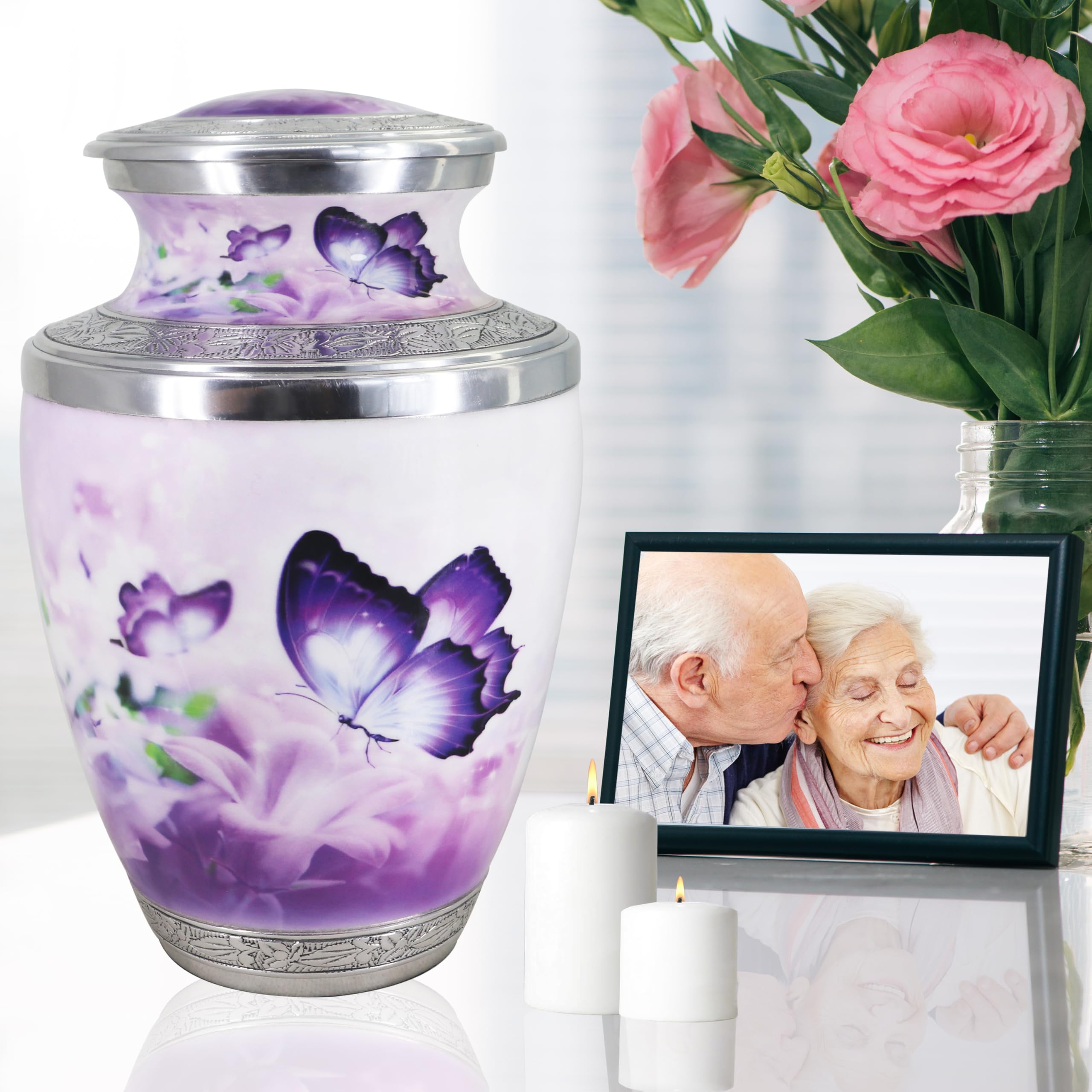 M MEILINXU urn secure lid and threaded bottom for safe closure.