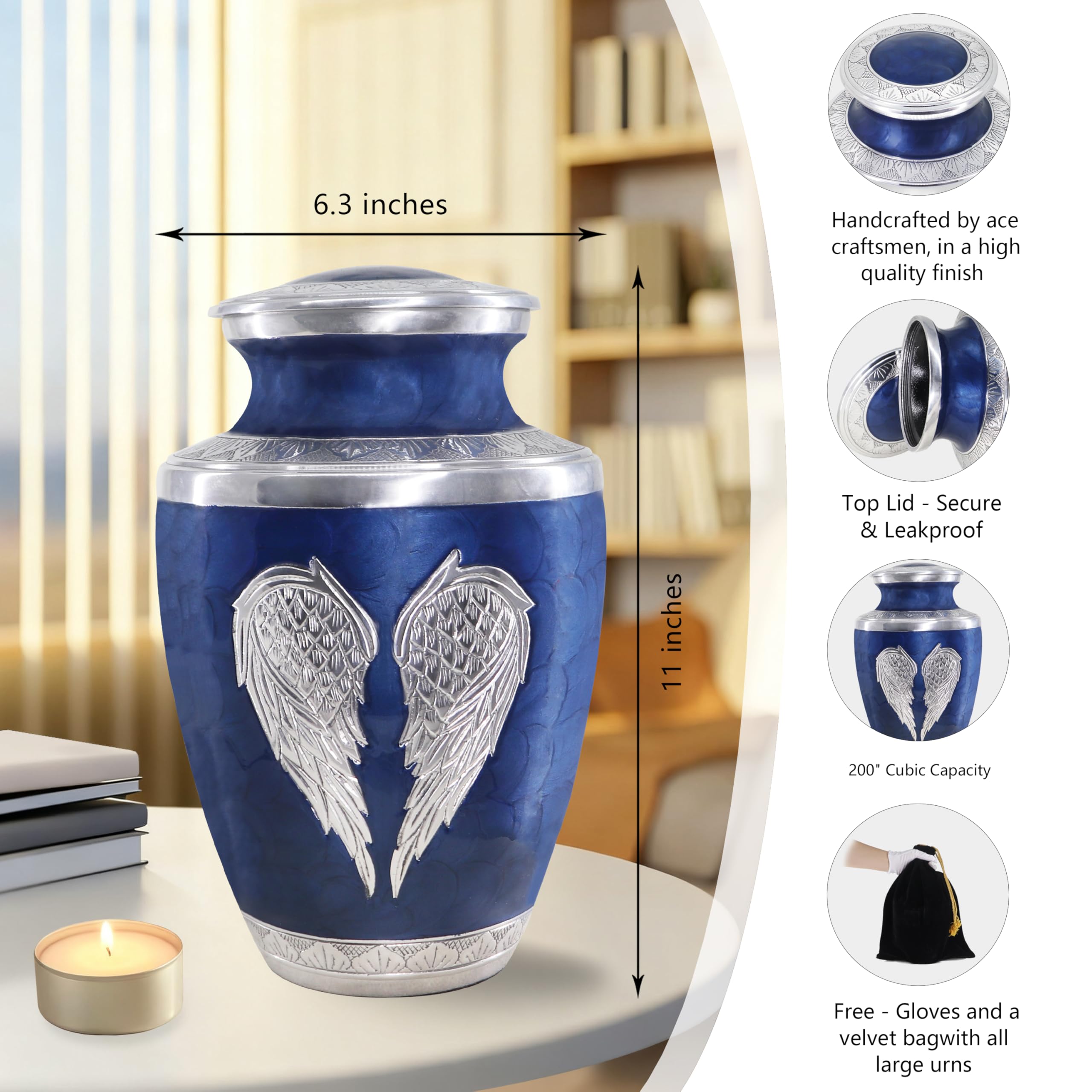 M MEILINXU urn shows silver engraving, highlighting timeless remembrance.