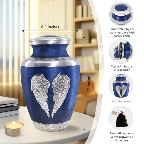 M MEILINXU urn shows silver engraving, highlighting timeless remembrance.