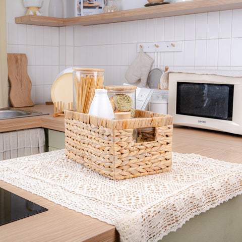 Living room organizer wicker baskets by M4DECOR for media and magazines