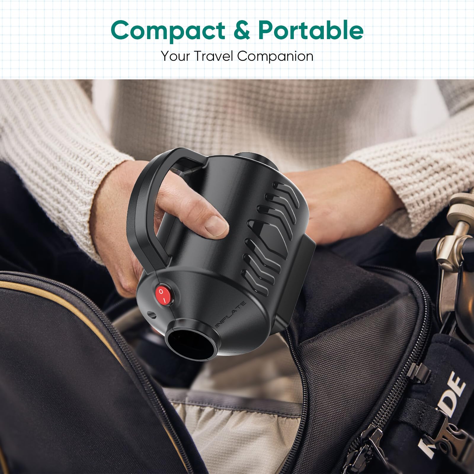 MAACLOUD electric air pump portable design enables easy transport.
