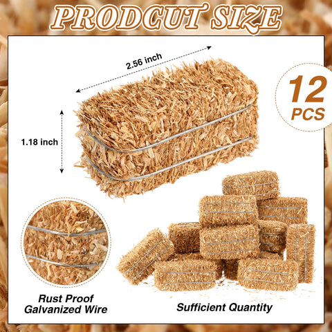 Maasechs hay bale miniatures as table centerpiece for rustic decor.