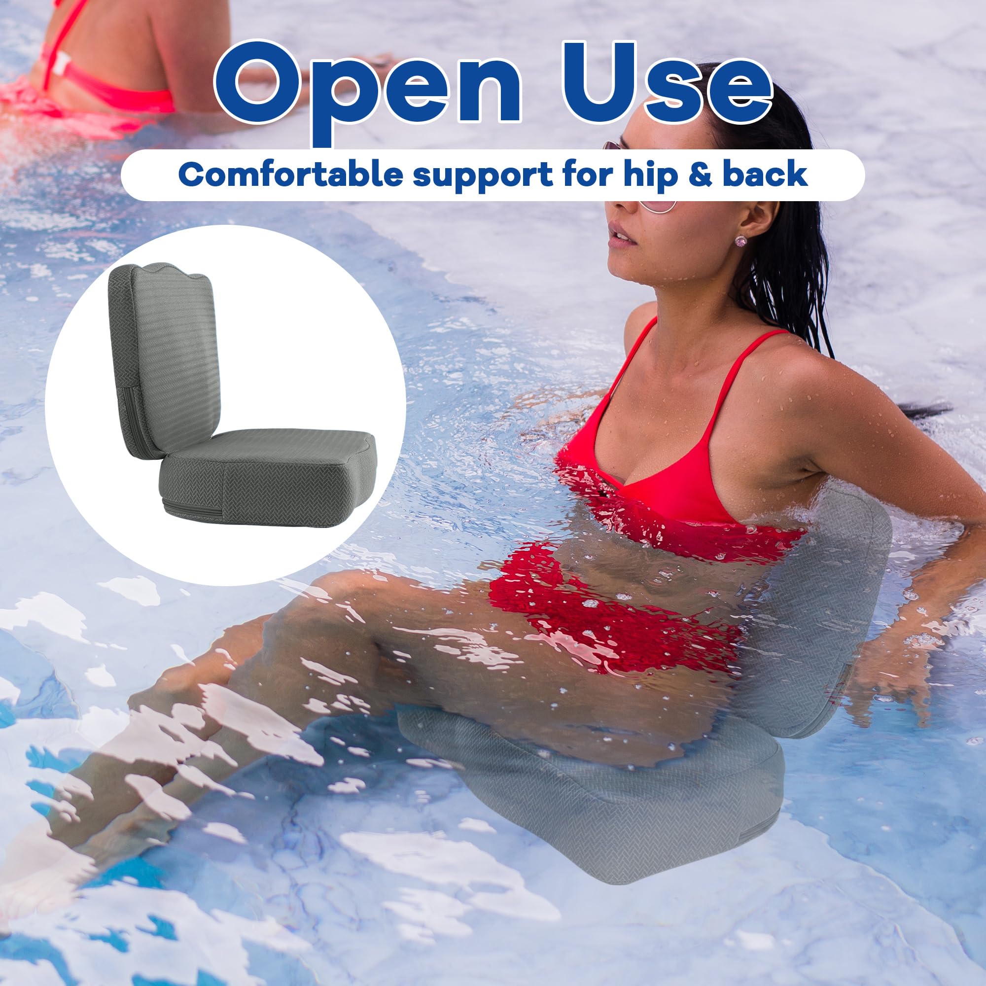 MABOZOO hot tub booster seat in indoor and outdoor settings for tubs pools and spas