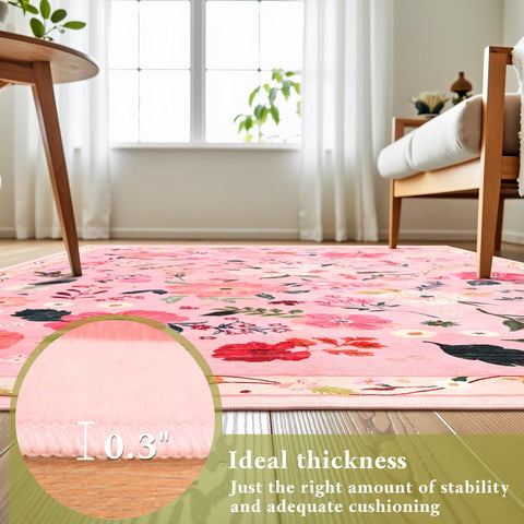Macgace rug's textured underside stays grounded in busy spaces.