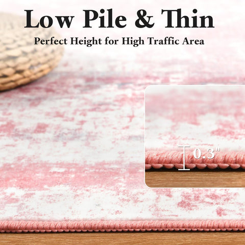Macgace pink abstract runner ideal for busy kitchens and hallways